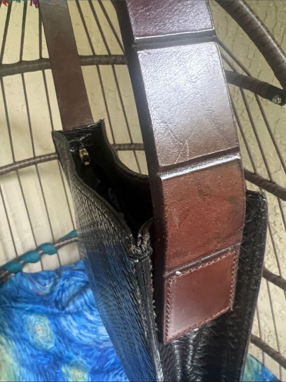 Vintage Via Spiga Brown Woven-Look Texture Shoulder Bag - Picture 8 of 8
